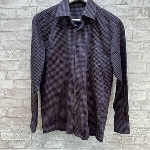 LOUIS Philippe dress shirt men’s size medium 100% premium cotton checkered‎